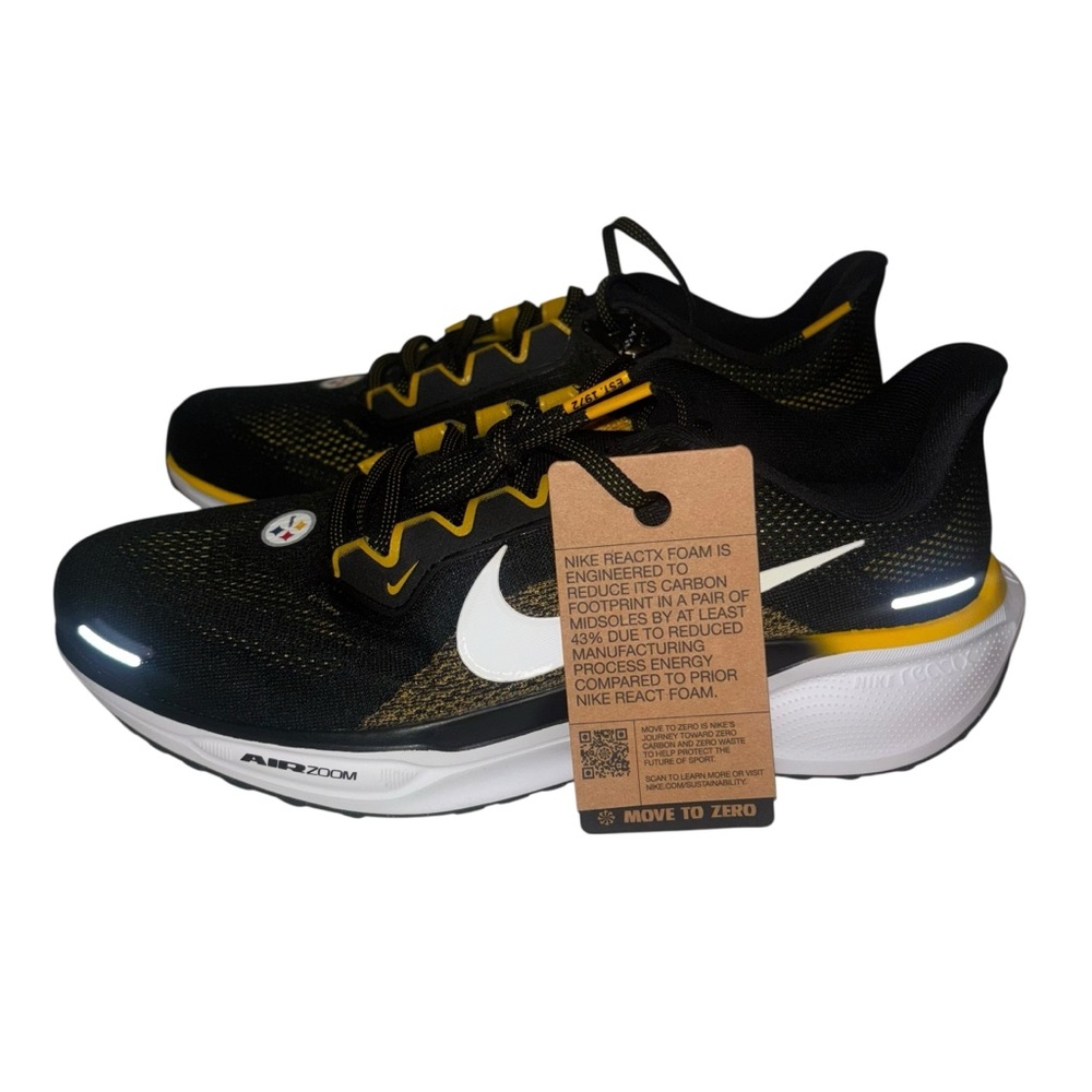 Nike Air Zoom Pegasus 41 Pittsburgh Steelers Black-Gold Sz 9.5 FZ5097-001